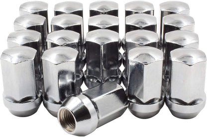20 Black Acorn Lug Nuts – 14x1.5 – 1.75″ Tall – Fits Dodge Challenger Scat Pack / SRT / Hellcat