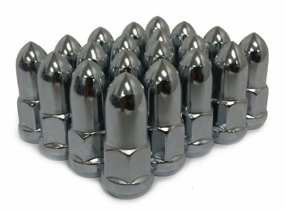 Set of Chrome Bullet Bulge Acorn Lug Nuts Conical 3/4 Hex 14x1.5