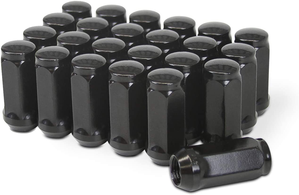 32 ÉCROUS DE COSSE BULGE NOIR 14X1,5 | Convient aux jantes de rechange CHEVY et GMC à 8 écrous.
