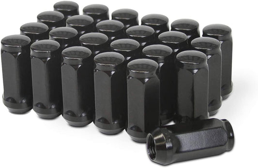 24 Black Chevy Silverado Lug Nuts 2 Inches Tall 14x1.5 Thread Fits All 6 lug Silverado, Sierra, Suburban, Yukon, Tahoe, Escalade 6x5.5