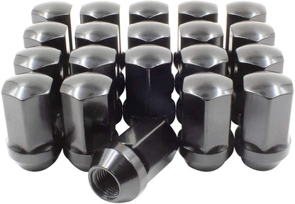 23 JEEP OEM BLACK LUG NUTS | 1/2-20 | CLOSED END 5X5, 5X4.5, 5X5.5 BULGE ACORN LUGS PLUS 3 EXTRA LUGS FOR JEEP 5TH WHEEL