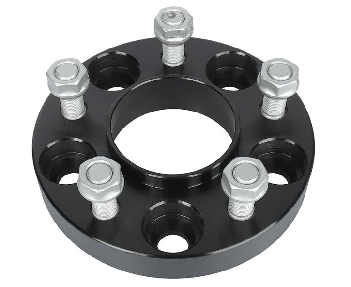 Espaciadores de rueda centrados en buje negro de 5x4,5, pernos de 1/2"-20 para vehículos Jeep y Dodge (5x114,3)
