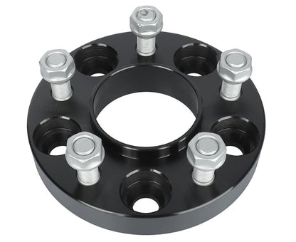 Espaciadores de rueda centrados en buje negro de 5x4,5, pernos de 1/2"-20 para vehículos Jeep y Dodge (5x114,3)