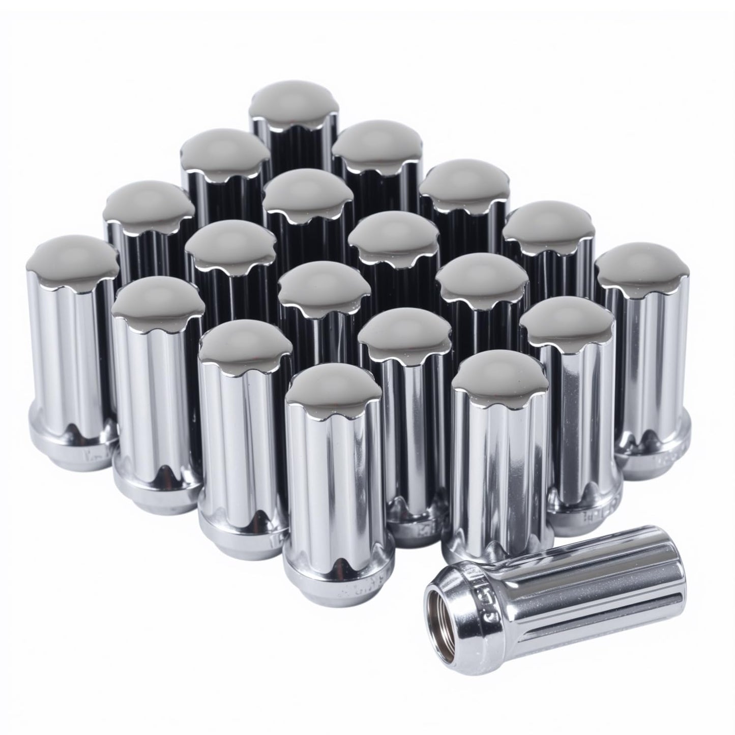 32 tuercas cromadas estriadas de rosca 14 x 2,0 | Orejas de bloqueo antirrobo Ford F-250 F-350 Superduty Excursion