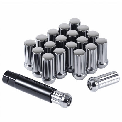 32 tuercas cromadas estriadas de rosca 14 x 2,0 | Orejas de bloqueo antirrobo Ford F-250 F-350 Superduty Excursion