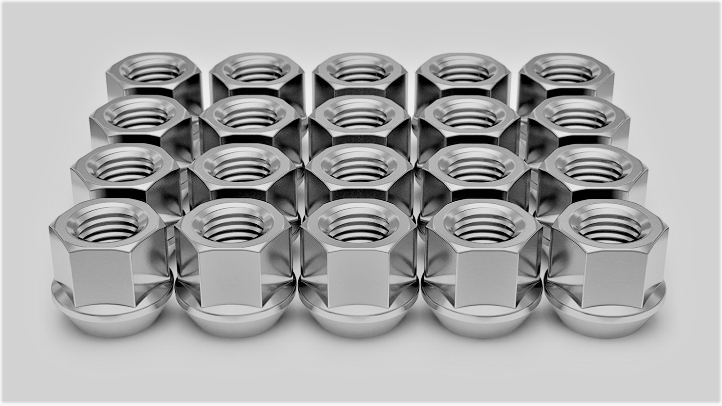 Open End Bulge Acorn Lug Nuts 1/2-20 Thread Pitch 3/4" Hex 1/2x20