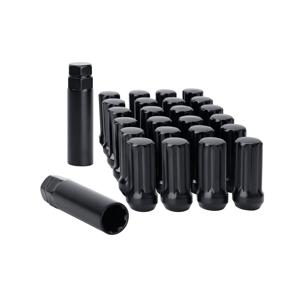 24 Black Spline Lug Nuts 14x1.5 2015-2018 Ford F-150, Raptor, Expedition, Navigator