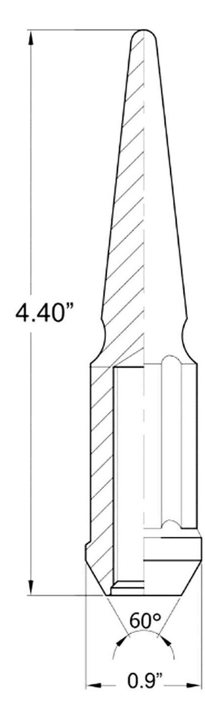 Écrous de roue à gland bombé Bullet 1/2-20 chromés hexagonaux 3/4"