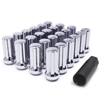 32 tuercas cromadas estriadas de rosca 14 x 2,0 | Orejas de bloqueo antirrobo Ford F-250 F-350 Superduty Excursion