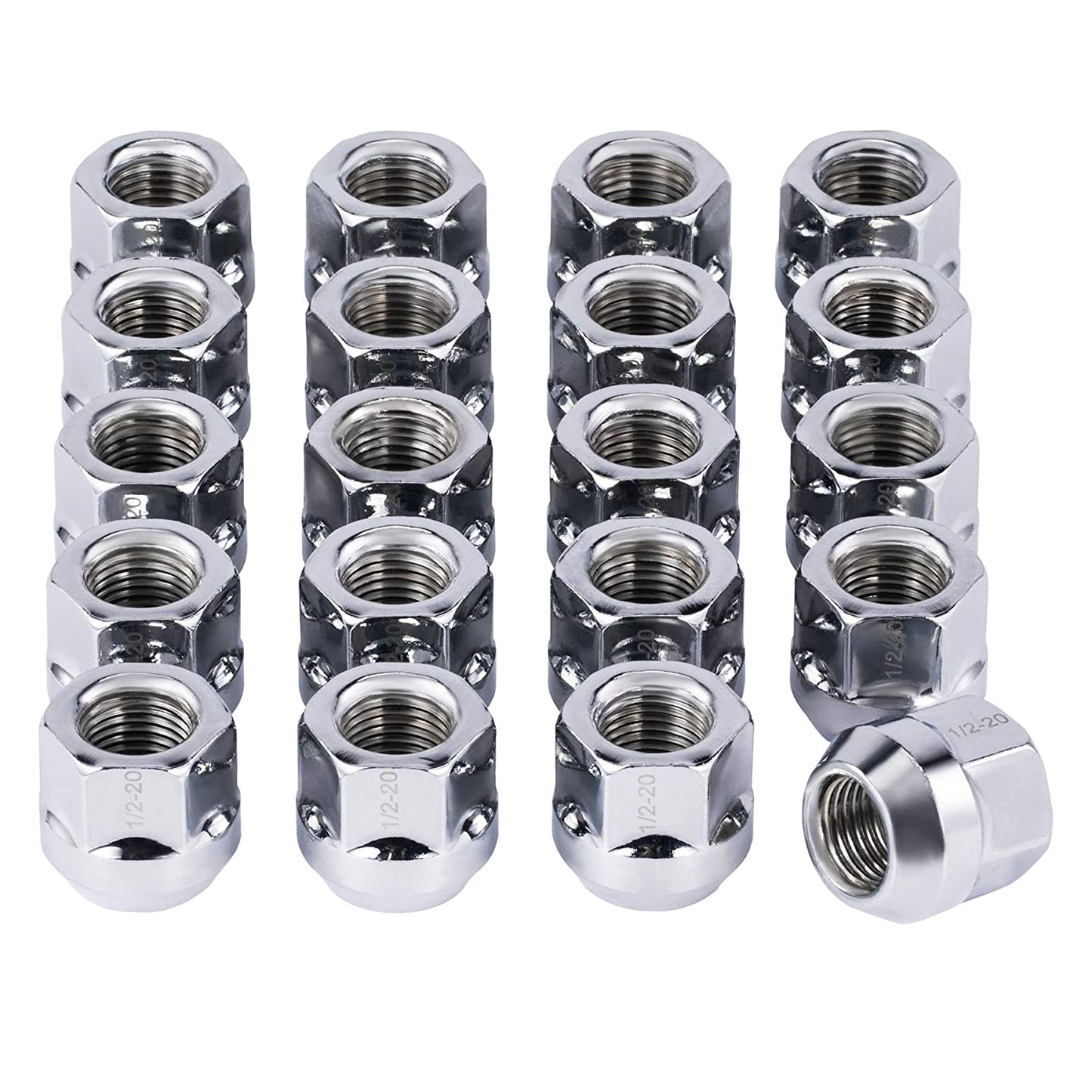 Open End Bulge Acorn Lug Nuts 1/2-20 Thread Pitch 3/4" Hex 1/2x20