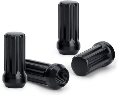 20 BLACK SPLINE LUG NUTS 14X1.5 FOR CHEVY CAMARO SS, Z28, ZL1, 1LE 2009 AND NEWER 1.9 INCH TALL AGGRESSIVE STYLE!