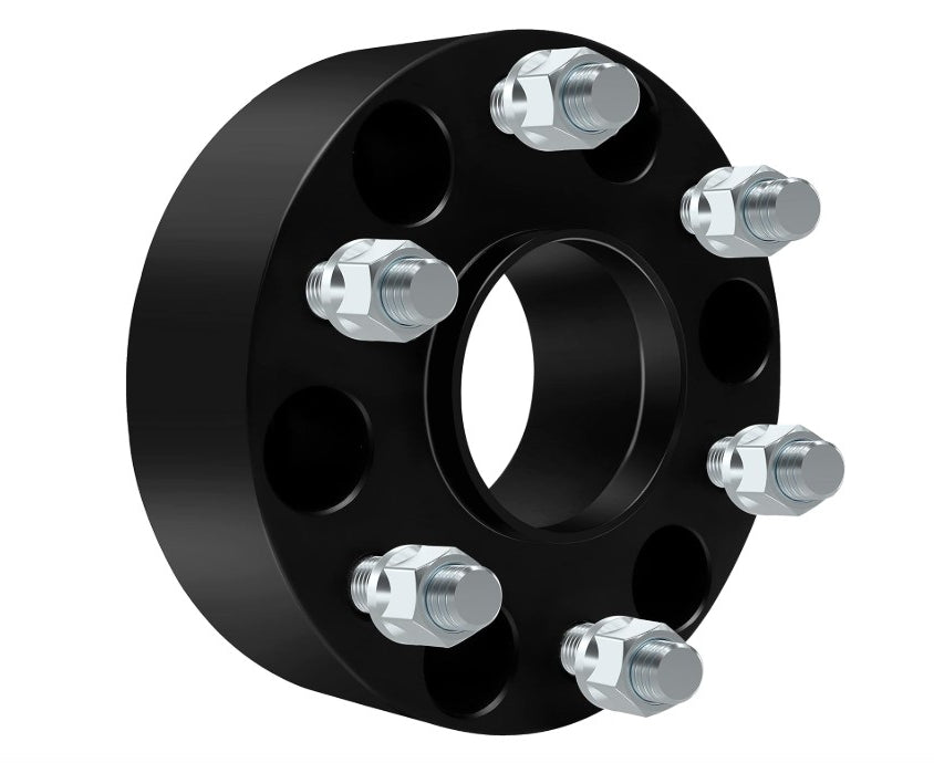 Espaciadores de rueda centrados en buje negro de 5x4,5, pernos de 1/2"-20 para vehículos Jeep y Dodge (5x114,3)