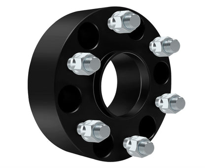 Espaciadores de rueda centrados en buje negro de 5x4,5, pernos de 1/2"-20 para vehículos Jeep y Dodge (5x114,3)