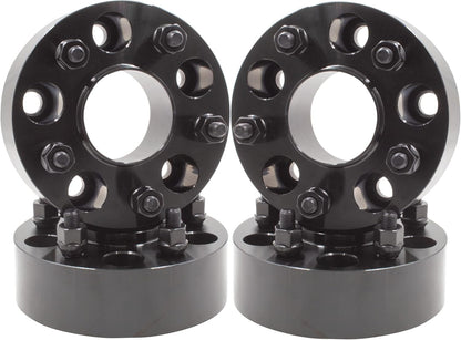 Espaciadores de rueda centrados en buje negro de 5x4,5, pernos de 1/2"-20 para vehículos Jeep y Dodge (5x114,3)