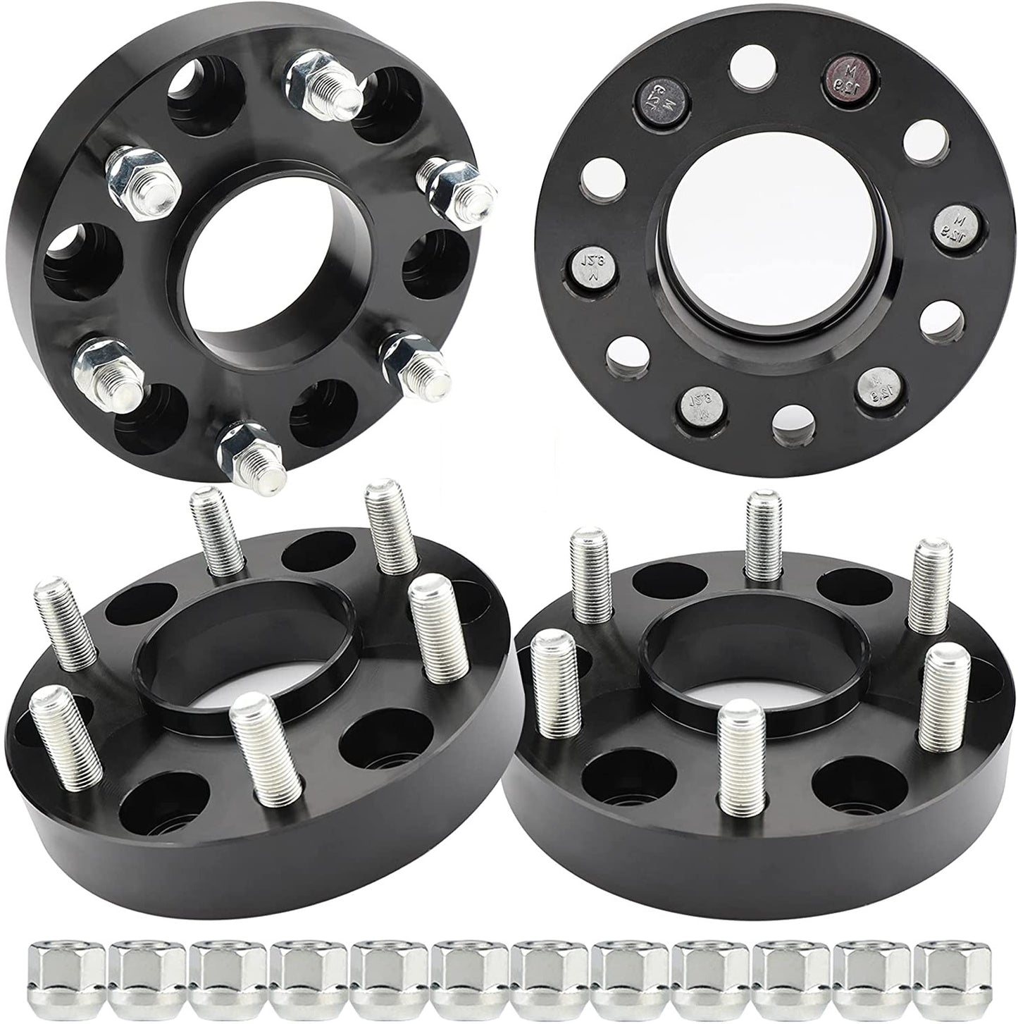 Espaciadores de ruedas de 6X5,5 a 6X5,5 | Adaptadores | 1.5" | 14X1.5 Stud Chevy GMC | 6x139.7 | Centro de buje de 78.1 mm