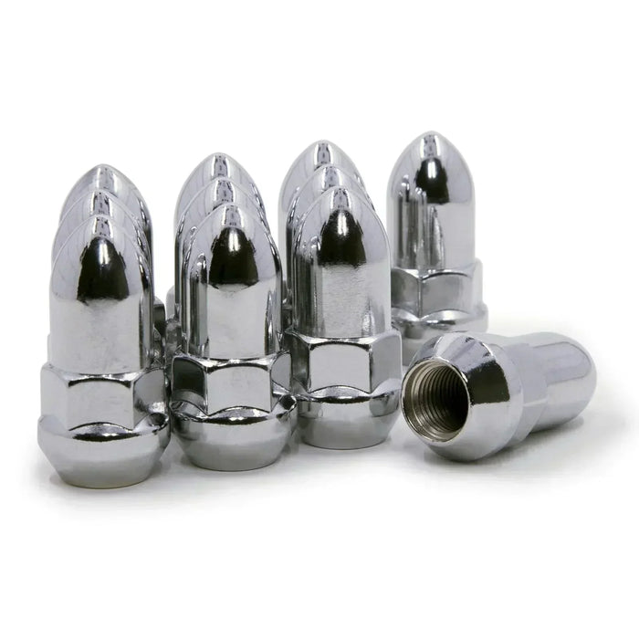 Set of Chrome Bullet Bulge Acorn Lug Nuts Conical 3/4 Hex 14x1.5