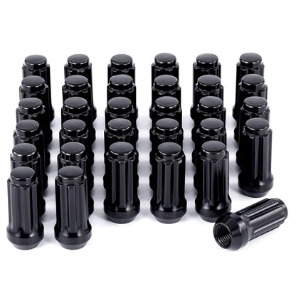 32 TUERCAS ESTRIADAS NEGRAS +2 LLAVES | 14X1.5 | CHEVY GMC | HUMMER SILVERADO | 8X6.5