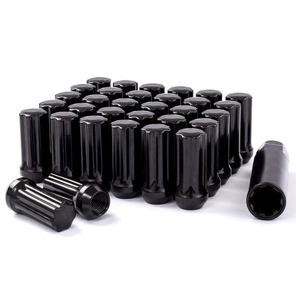 32 TUERCAS ESTRIADAS NEGRAS +2 LLAVES | 14X1.5 | CHEVY GMC | HUMMER SILVERADO | 8X6.5