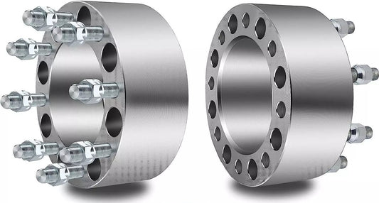 8X200 Wheel Spacers For RAM 3500 2500 Dually 2.5" Inch SOLID FORGED BILLET 14x1.5 Grade 12.9 Studs