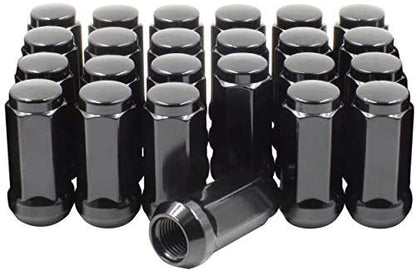 32 écrous de roue bombés noirs 1/2"-20 | Convient aux 8 roues de rechange pour camion Ford Ford, jantes 8 x 6,5 et jantes.