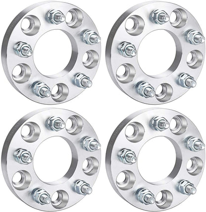 5X100 TO 5X120 WHEEL ADAPTERS SPACERS 1 INCH THICK 12X1.5 STUDS (USE 5X120 WHEELS / RIMS ON 5X100 VEHICLES) 25MM HUBCENTRIC