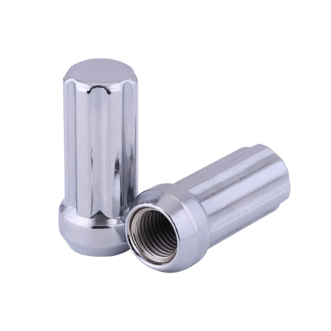 32 tuercas estriadas cromadas 8X6.5 | Hilo 9/16 | Dodge Ram Ford F-250 Chevy 2Llaves