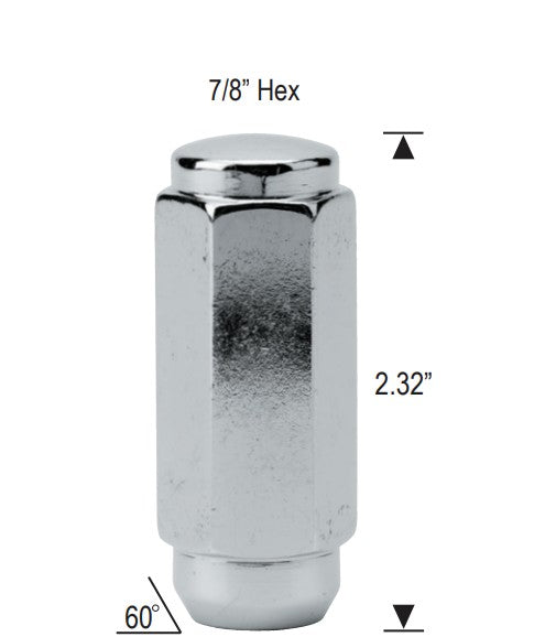 Tuercas Bulge Bellota 14x1.5 Cromadas 7/8" Hex 2.4" Alto 
