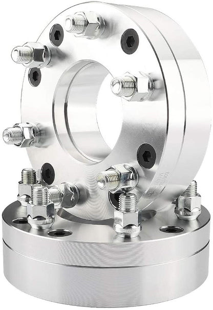 5x5.5 to 6x5.5 Wheel Adapters - Converts 5 Lug 5x5.5 to 6 Lug 6x5.5 - 2" Thick 1/2-20 Studs 87mm Center Bore