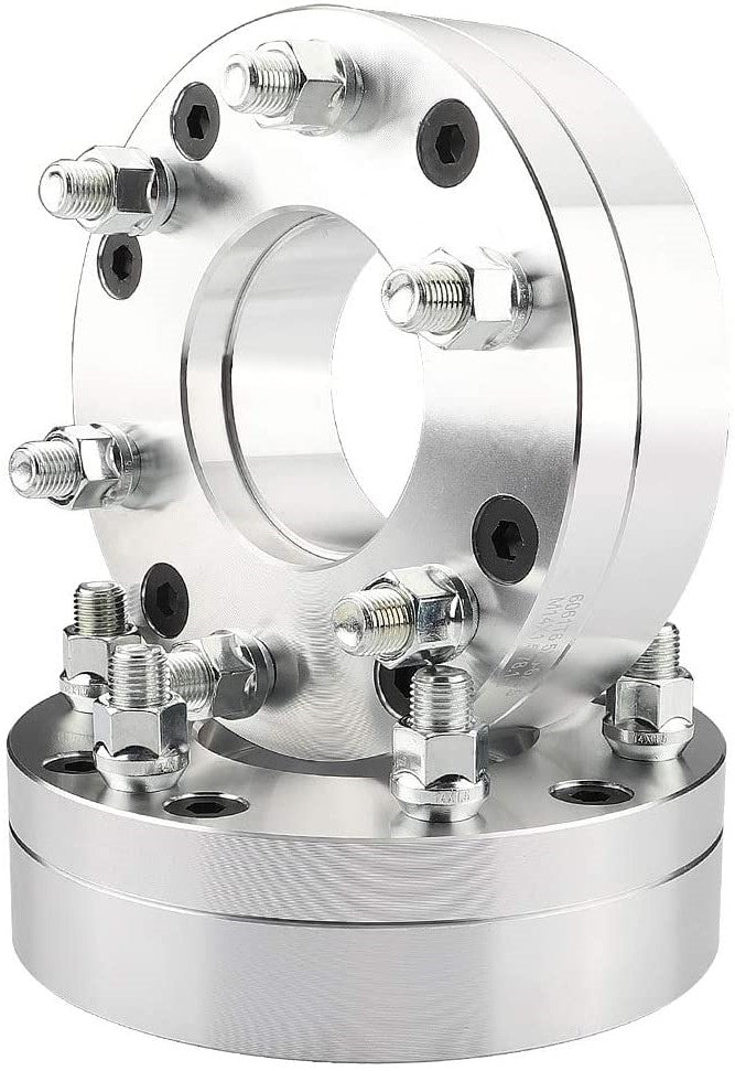 5x5.5 To 6x5.5 Wheel Adapters| Use 6 Lug Wheels On 5 Lug Hub | 2" Inch Thick | 1/2x20 Studs