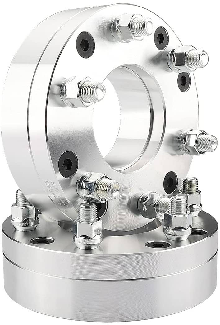 5x5.5 to 6x5.5 Wheel Adapters - Converts 5 Lug 5x5.5 to 6 Lug 6x5.5 - 2" Thick 1/2-20 Studs 87mm Center Bore