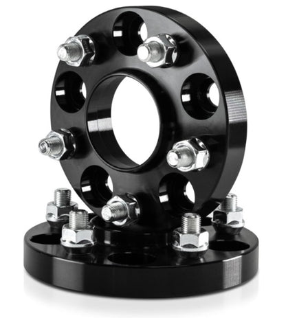 Espaciadores de rueda centrados en buje negro de 5x4,5, pernos de 1/2"-20 para vehículos Jeep y Dodge (5x114,3)