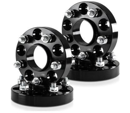 Espaciadores de rueda centrados en buje negro de 5x4,5, pernos de 1/2"-20 para vehículos Jeep y Dodge (5x114,3)