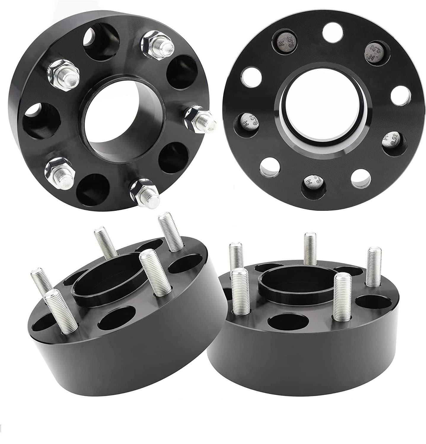 5X4.5 To 5X5 Jeep Wheel Adapters Hub Centric Set - Adapts Jeep JK Wheels On Tj Yj Kk Sj Xj Mj 5X114.3 To 5X127 (black)