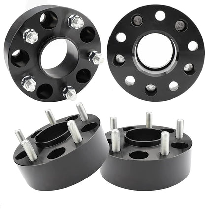 Adaptadores de rueda Jeep 5X4.5 a 5X5 centrados en el buje + 20 tuercas estriadas cromadas - Adapta ruedas Jeep Jk en Tj Yj Kk Sj Xj Mj 5X114.3 a 5X127 (negro)