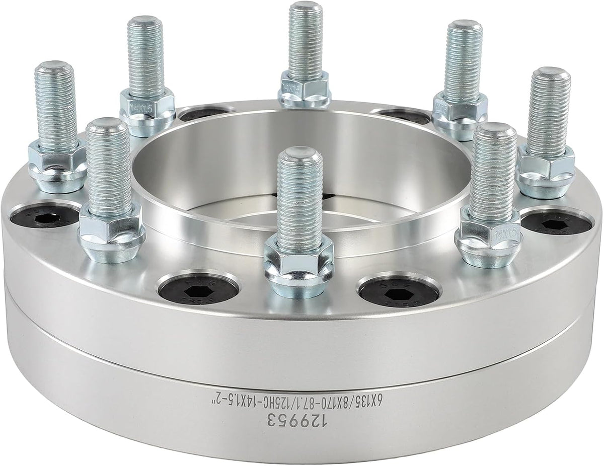 Adaptadores de rueda de 6x135 a 8x170 | Tacos de 2 pulgadas de 14 x 1,5 | Utilice ruedas Ford F-250 F-350 Super Duty 8x170 en Ford F-150 Expedition Lincoln Navigator 6x135