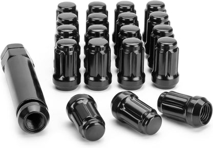 20 Black Spline Jeep Lug Nuts 1/2"x20 Fits All Jeep JK Tj Yj Wrangler, Rubicon, Sahara CJ Anti Theft Locking Lugs
