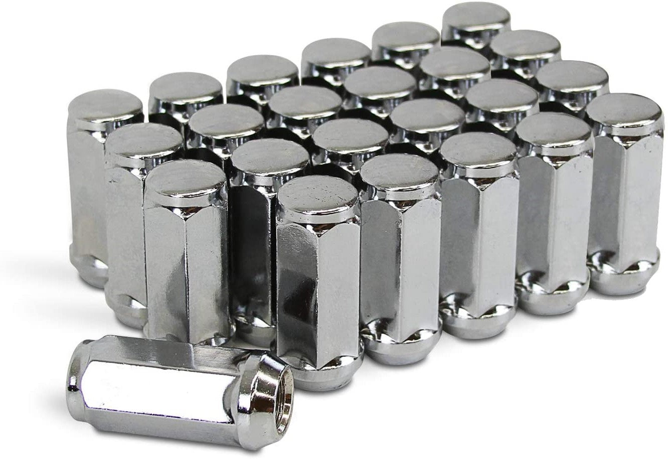 32X FORD TRUCK CHROME LUG NUTS 9/16 THREAD 1.9" TALL | FITS ALL 1980-1998 F-250 F-350