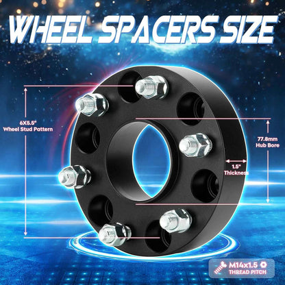 6X5.5 Toyota Hub Centric Wheel Spacers 1" Inch 6X139.7 Fits All 6 Lug Pickups with a 106mm Center Bore