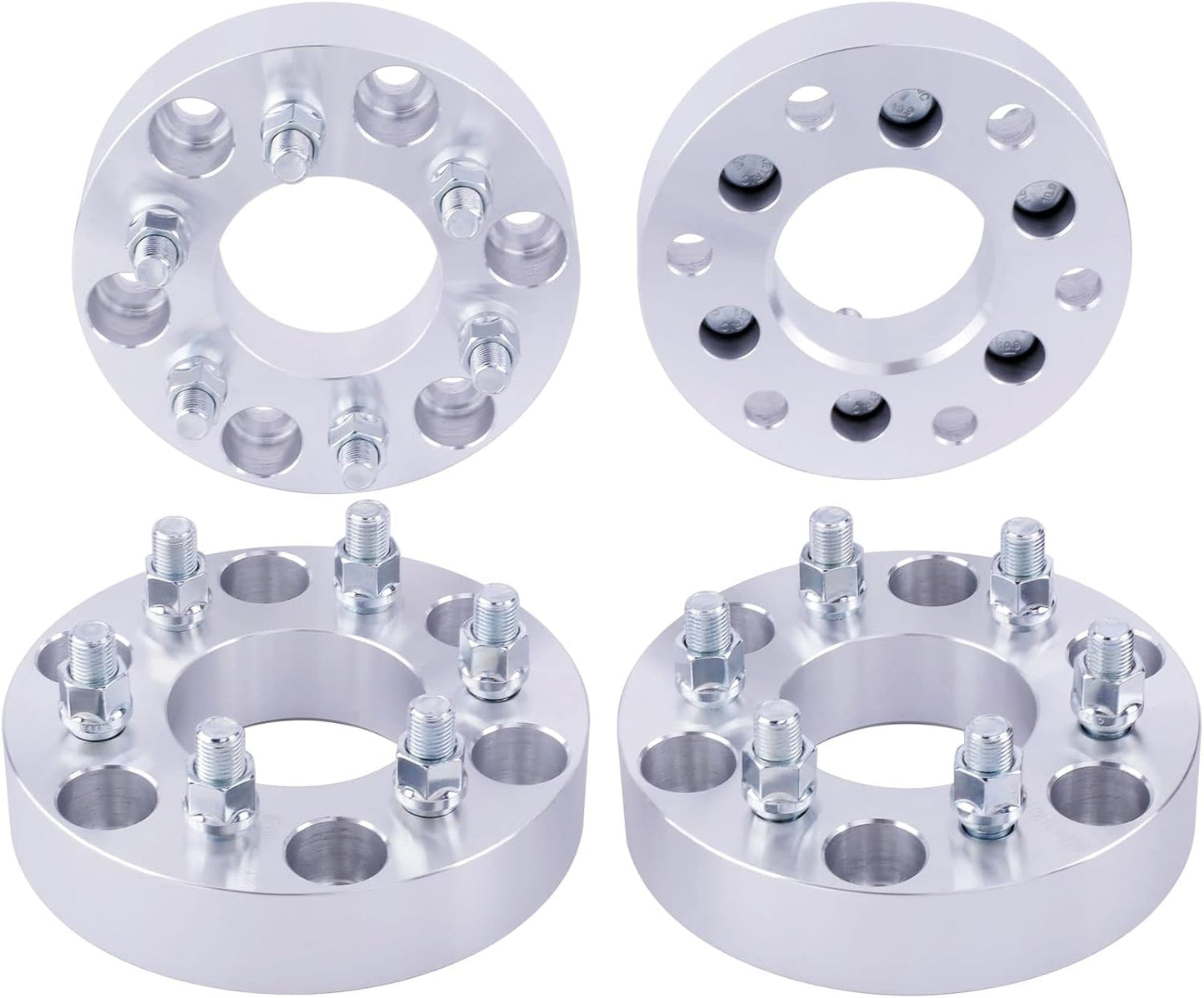 4 adaptateurs de roue centrés sur moyeu 6X5,5 à 6X135 1 pouce d'épaisseur | Les goujons 14X1,5 convertissent les camions Chevy GMC en roues Ford