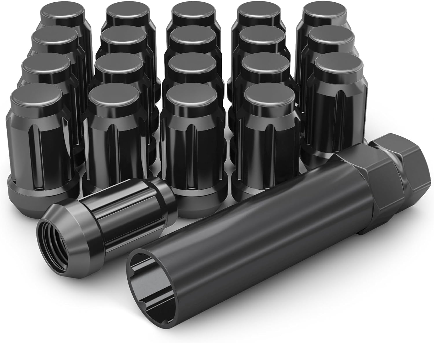 24 Toyota Lug Nuts Black Spline 12x1.5 TRD Anti-Theft Locking Lugs ...