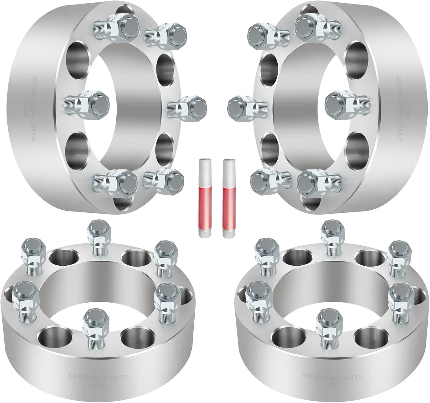 6x5.5 Toyota Wheel Spacers 6x139.7 1 to 3 Inch Thickness In Stock! 12x1.5 Studs Fits 6 Lug Toyota Trucks & SUVs