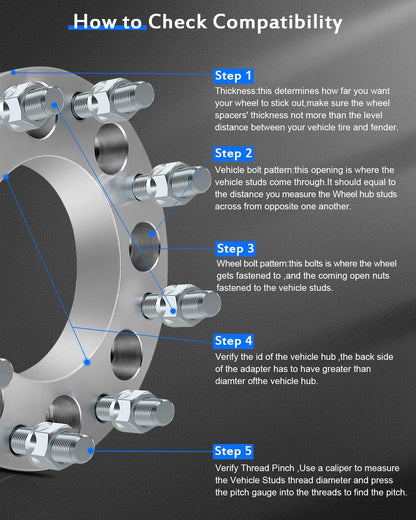 Entretoises d'adaptateurs de roue 8X6,5 à 8X180 | Goujons 14X1,5 de 1,5 pouce ou 38 mm d'épaisseur | 8X165.1 à 8X180 permet les jantes de roues Chevy GMC plus récentes sur les anciens camions Chevy GMC 8 Lug