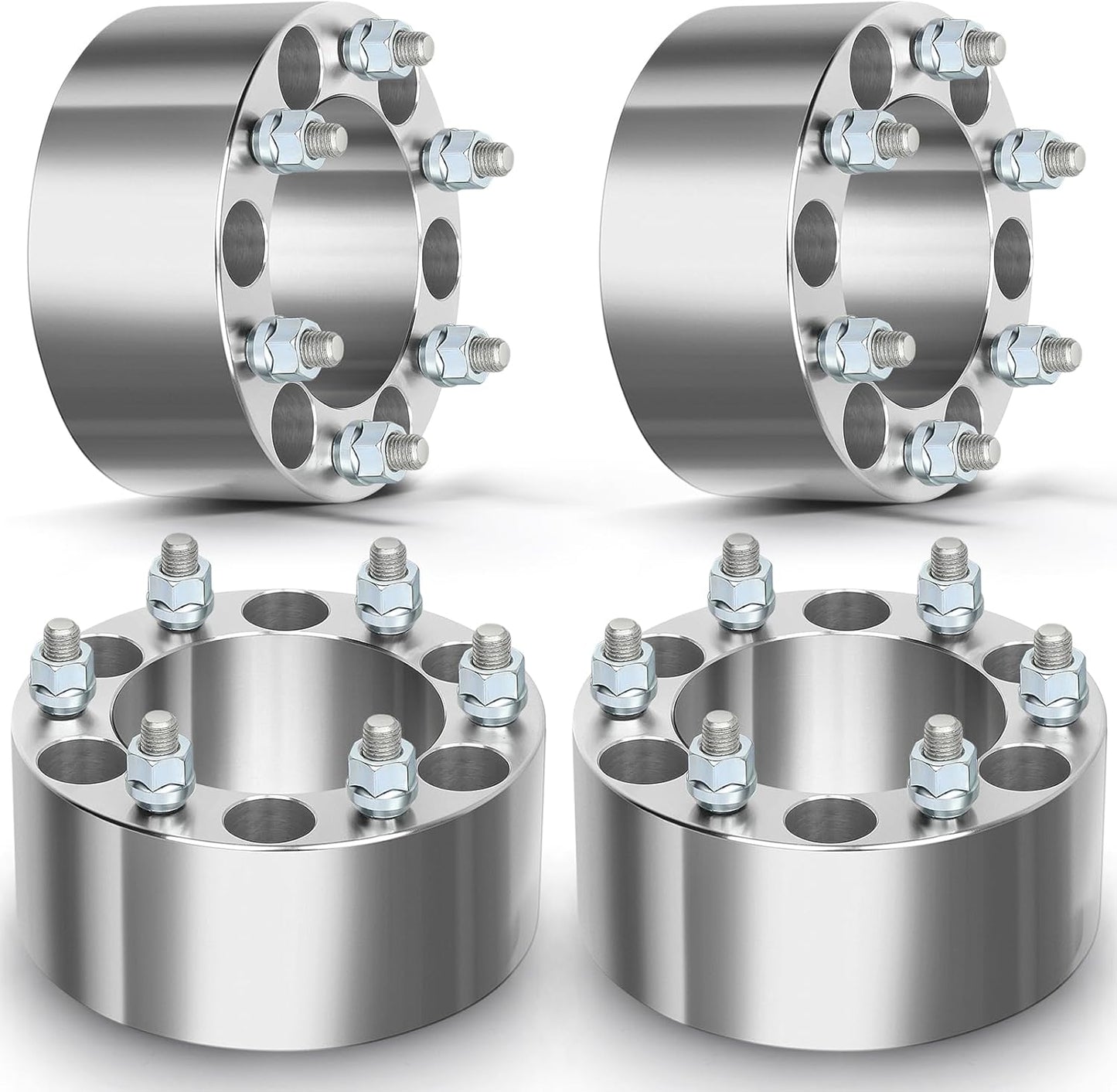 6x5.5 Toyota Wheel Spacers 6x139.7 1 to 3 Inch Thickness In Stock! 12x1.5 Studs Fits 6 Lug Toyota Trucks & SUVs