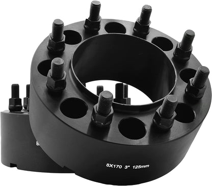 Entretoises d'adaptateur de roue centrées sur le moyeu 8x170 de 2 à 3 pouces d'épaisseur en stock ! Pour Ford F-250 F-350 Superduty Excursion 14X1,5 ou 14x2,0 goujons centrés sur la roue 125mm