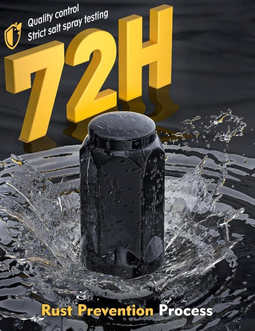 Durable Heat Treated Salt Spray Tested Bulge Acorn Lug Nuts 14x2 Black Color 3/4" Hex Flat Top Durable Finish Black Chrome Plating Resists Chipping, Scratching, and Fading