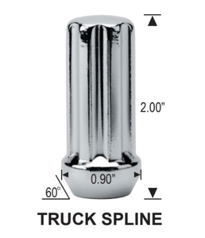 32 tuercas cromadas estriadas de rosca 14 x 2,0 | Orejas de bloqueo antirrobo Ford F-250 F-350 Superduty Excursion