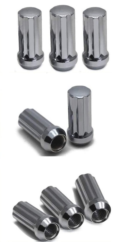32 tuercas cromadas estriadas de rosca 14 x 2,0 | Orejas de bloqueo antirrobo Ford F-250 F-350 Superduty Excursion