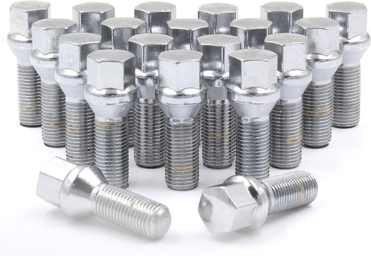 20 Lug Bolts 12x1.5 Chrome Conical Stud Bolt 30mm Shank