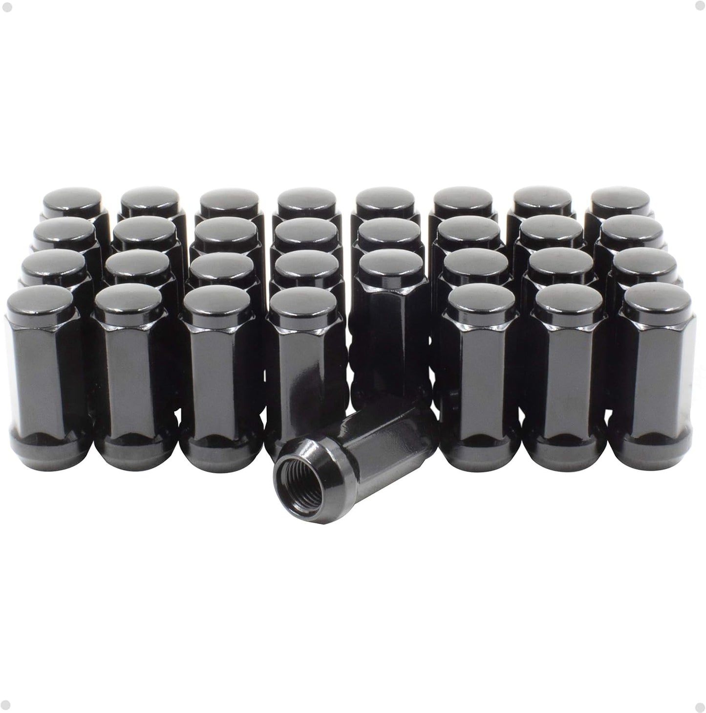 32 TUERCAS NEGRAS PARA CAMIÓN | 14X1.5 | 8X6.5 | CHEVY GMC | HUMMER SILVERADO | 8X6.5