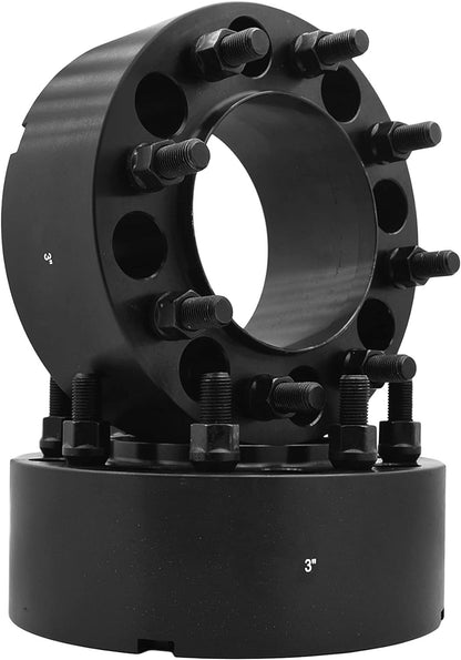 8X200 Ford F-350 Super Duty Dually Hub Centric Wheel Spacers 3 Inch SOLID FORGED BILLET 14x1.5 Grade 12.9 Studs